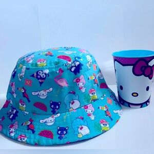 NEW!!! Hello Kitty And Friends Women’s Bucket Hat & Cup Bundle-16oz-(NWT)